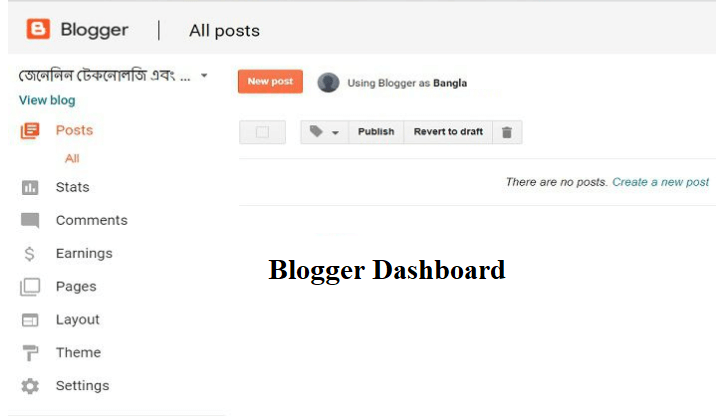 Blogger Dashboard