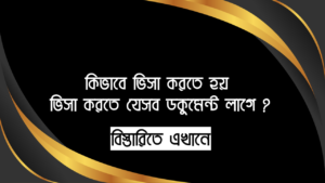 কিভাবে ভিসা করতে হয় : ভিসা করতে যেসব ডকুমেন্ট লাগে ?